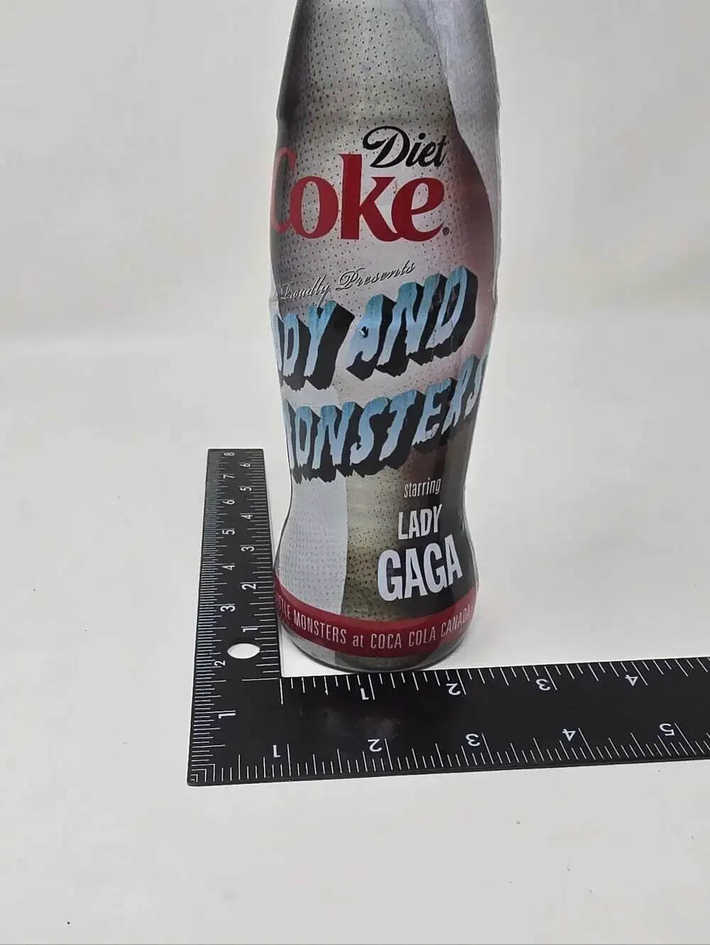 Limited Edition Lady Gaga Coca Cola Glass Bottle Coke Lady and Monster 9.5